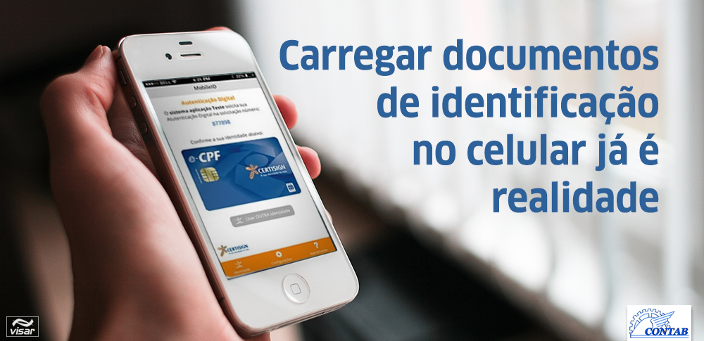 documentos de identificação no celular